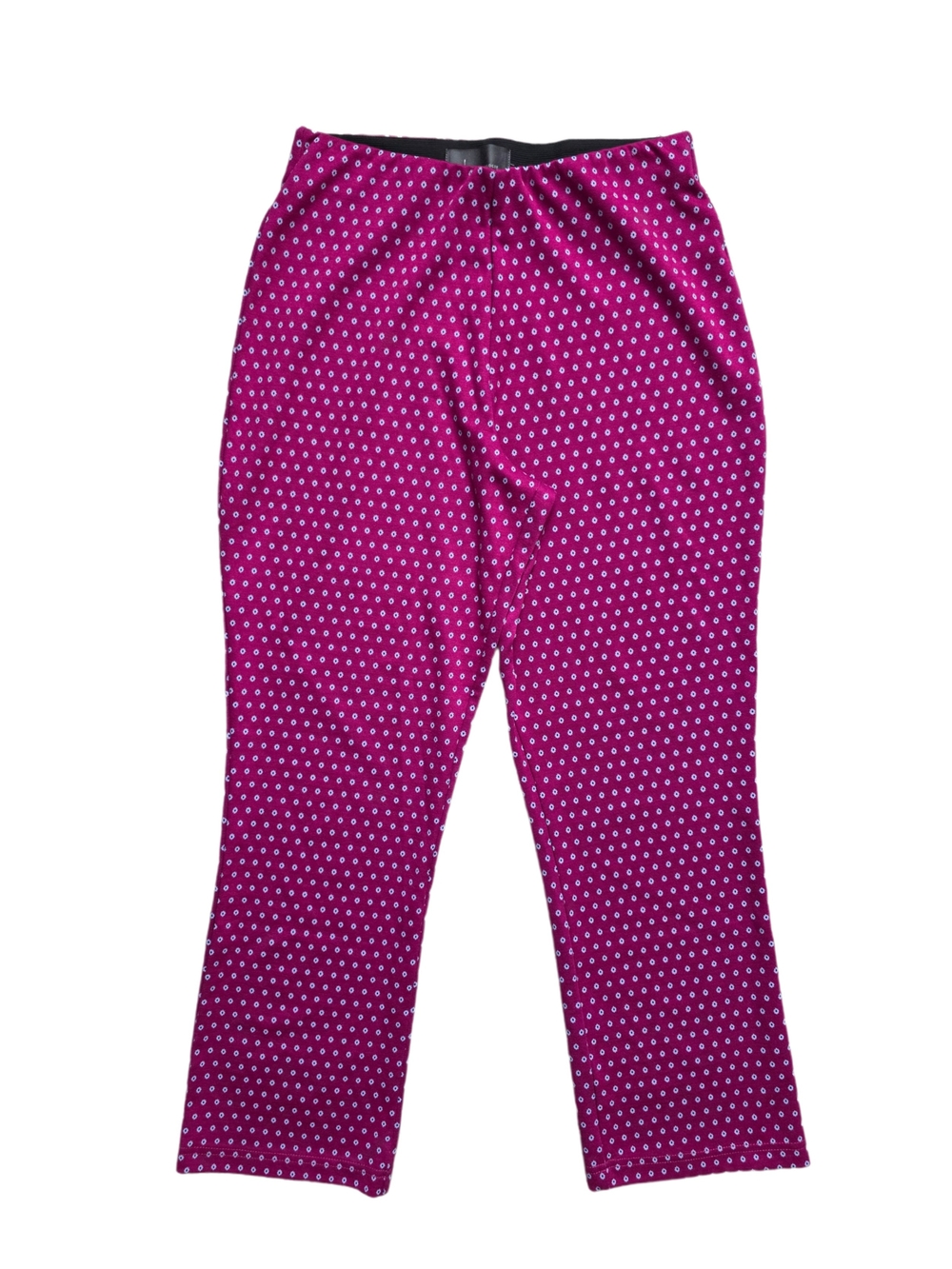 Anthropologie Magenta Dot Ankle Straight-Leg Pants Size XS
